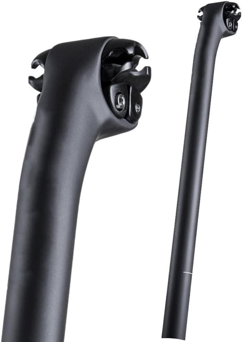 Fiets Zadelpen - Zadelpen Carbon - Comfortabel Fietsen - Verstelbare Hoek - 400mm Lengte - Zwart