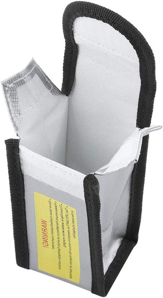 Batterij Tas - Batterijhoes Explosieveilig - Veilig Opladen - Brandwerend Glasvezel - 12.5 cm - Grijs