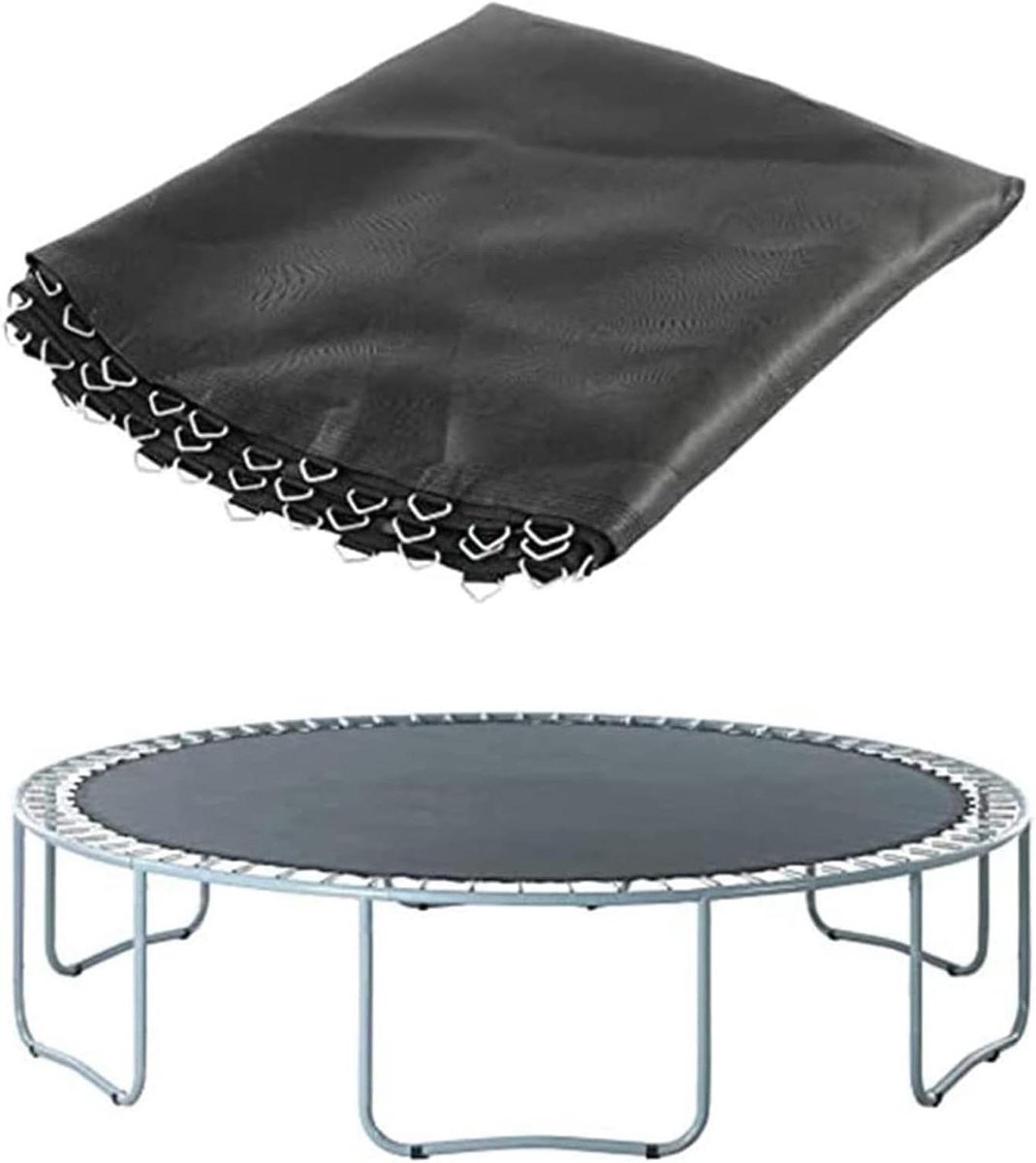 Trampoline Springdoek - Vervangmat Kussen - Buiten Spelen - 8-voudig Gestikt - 6 voet - Zwart