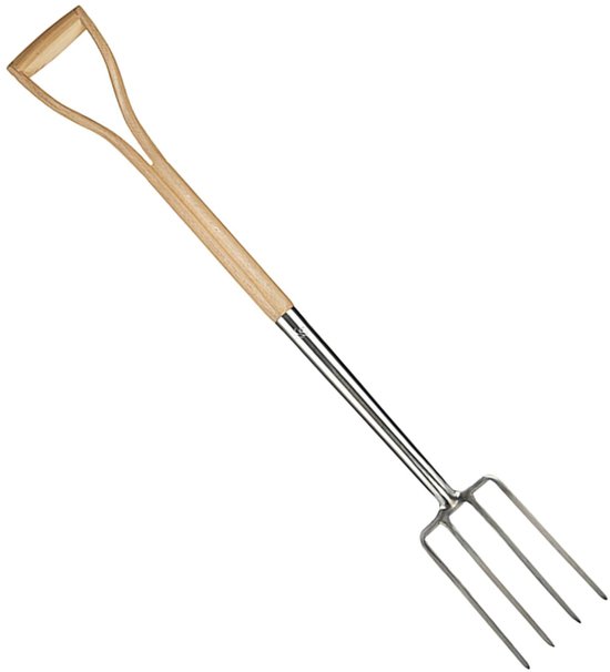 Florixa® Woelvork - Tuinwoeler - Spitvork - Groen - Houtkleur - Zilver - 104cm x 14cm x 8 cm — afbeelding 2