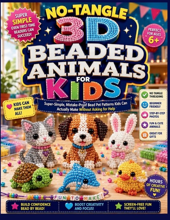 No-Tangle 3D Beaded Animals for Kids - cover
