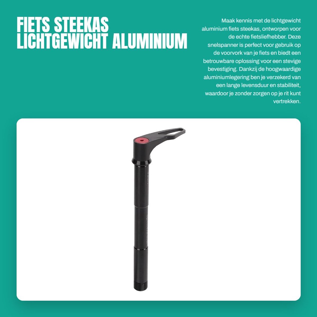 Dailygoods- Steekas Lichtgewicht Aluminium Snelspanner - Voorvork - Duurzaam - M15x1,5 Schroefdraad - 63 gram - Eenvoudige installatie - Fietssnelspanner