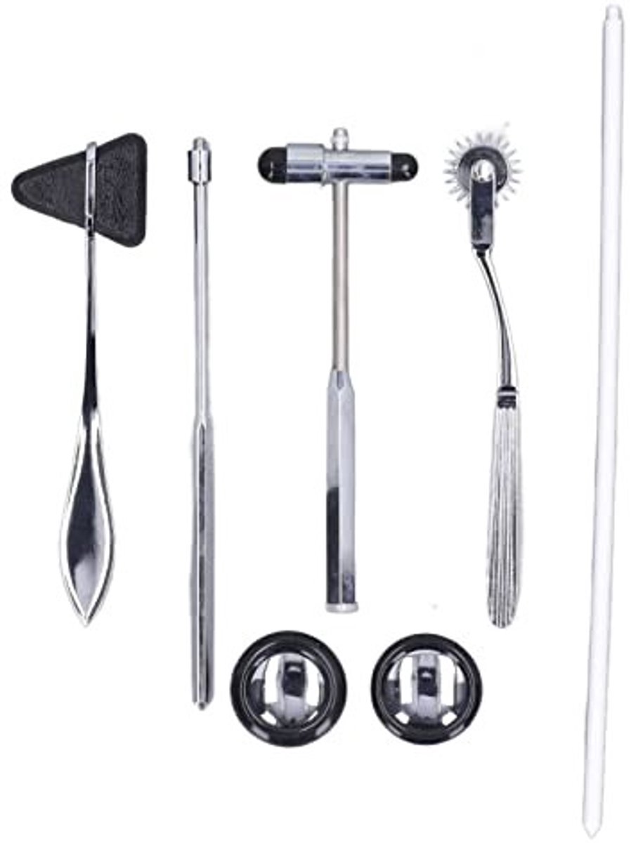 Dailygoods- Reflexhamer Professionele Set - Neurologische Hamer - Ergonomische Handgreep - Roestvrij Staal - 5 Stuks - Draagbaar voor Zenuwtesten