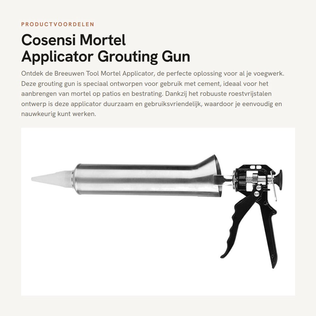 Dailygoods- Mortelapplicator met 2 Nozzles - Grouting Gun - Spuit voor Cement - Baksteen - Patio Bestrating - Schuine Wijzing - Voegenpistool