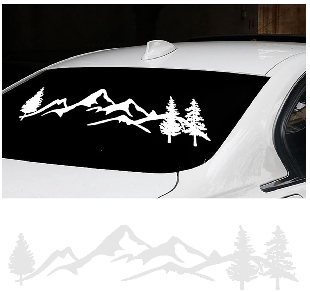 Dailygoods- Autosticker Zwart/Wit - Waterdichte Auto Sticker - Universele Autoruitsticker - Duurzaam Kunststof - 100x20cm - Hoogwaardig BK-Materiaal