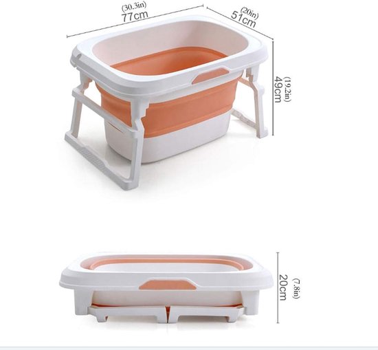 Baby Badje - Opvouwbaar Bad - Veilig Wassen - Stabiele Driehoek - Groot Formaat - Blauw — afbeelding 4