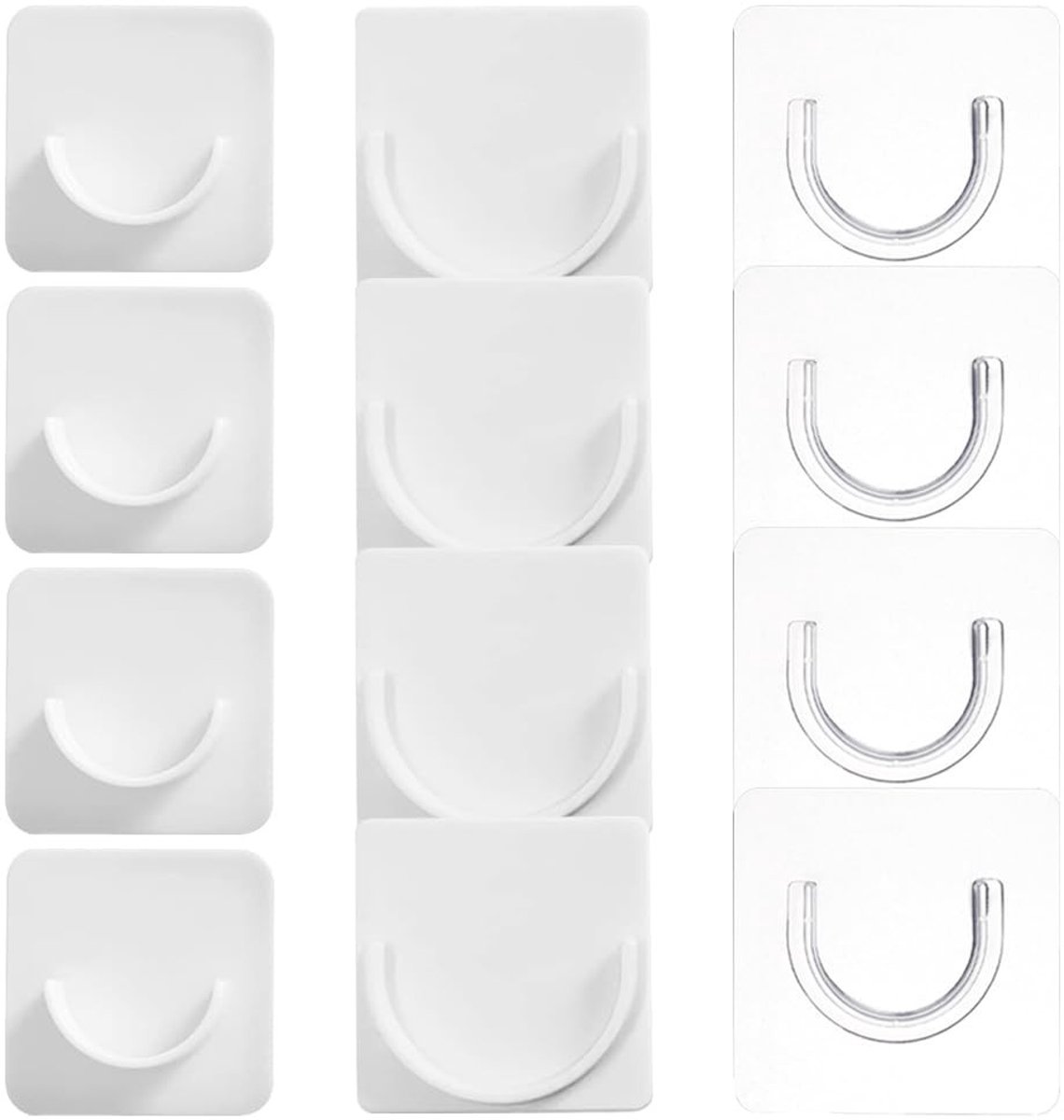 Dailygoods- Douchegordijnhouder 12 Stuks - Zelfklevend - Geen Boren - Heavy Duty - Plastic - 4cm/2.5cm/3.2cm Binnendiameter - Douchegordijnsteun