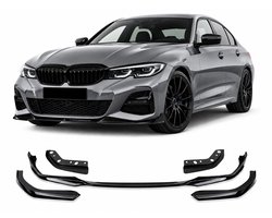 Frontlip Geschikt voor BMW 3 Serie G20 G21 2018-2022 M Sport – Hoogglans Zwart – Voorspoiler