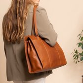 The Chesterfield Brand Laptoptas / Werktas - Dames - 15 inch - Leer - Waxed Pull Up - Cognac