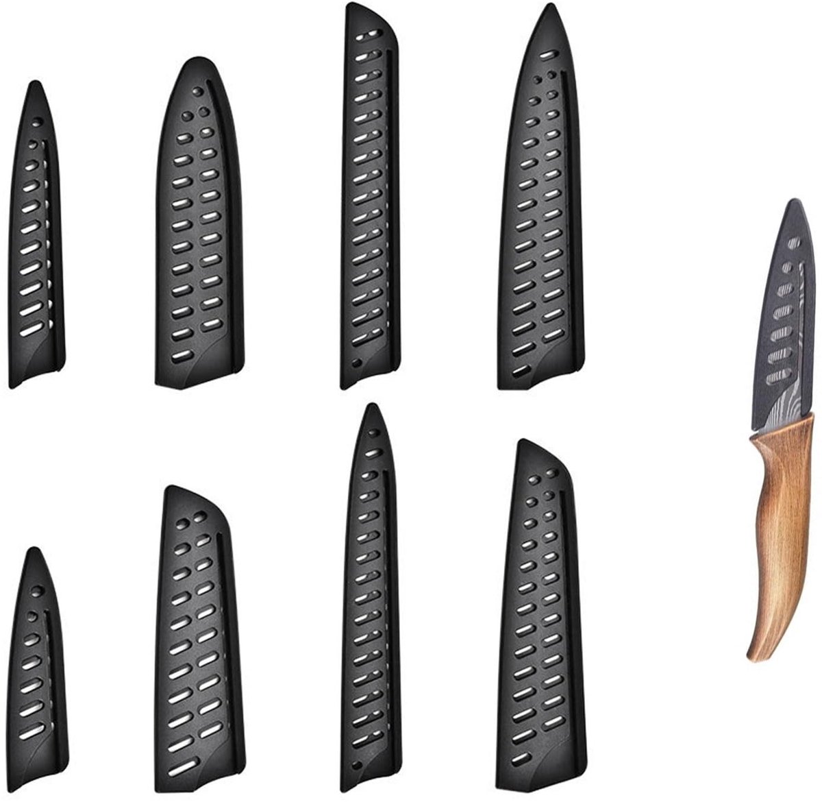 Dailygoods- Mesbescherming 8 Stuks - Kunststof Messenafdekking - Ademend Messchede - Universele Messensbeschermer - Lichtgewicht en Duurzaam - Voorkomt Bacteriën - Meshoes