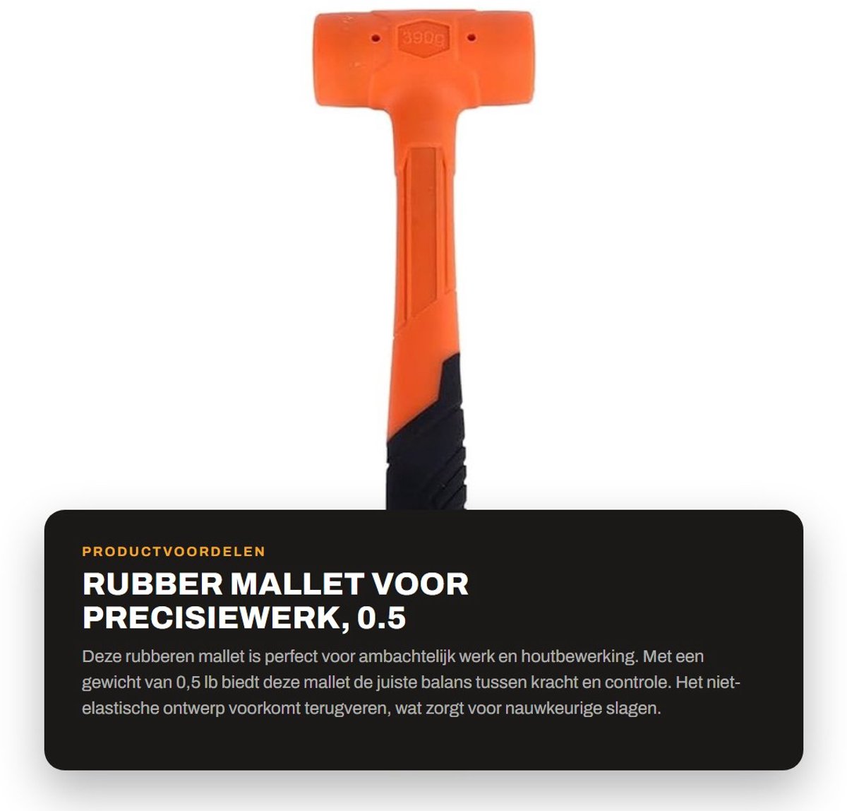 Dailygoods- Rubber Hamer 0,5 lb - Niet-elastisch Ontwerp - Hamer voor Ambachten - Houtwerk - Efficiënte Slagen - Lichtgewicht