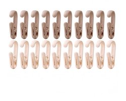 Haken – Set van 20 – 8 x 3 x 1,3 cm – Clip-haken – Veelzijdige organizer – Borgclip - Ideaal voor ophangoplossingen in keuken en badkamer – Geschikt voor kledingkasten, schoenenrekken, kapstokken, wasknijpers, enz.