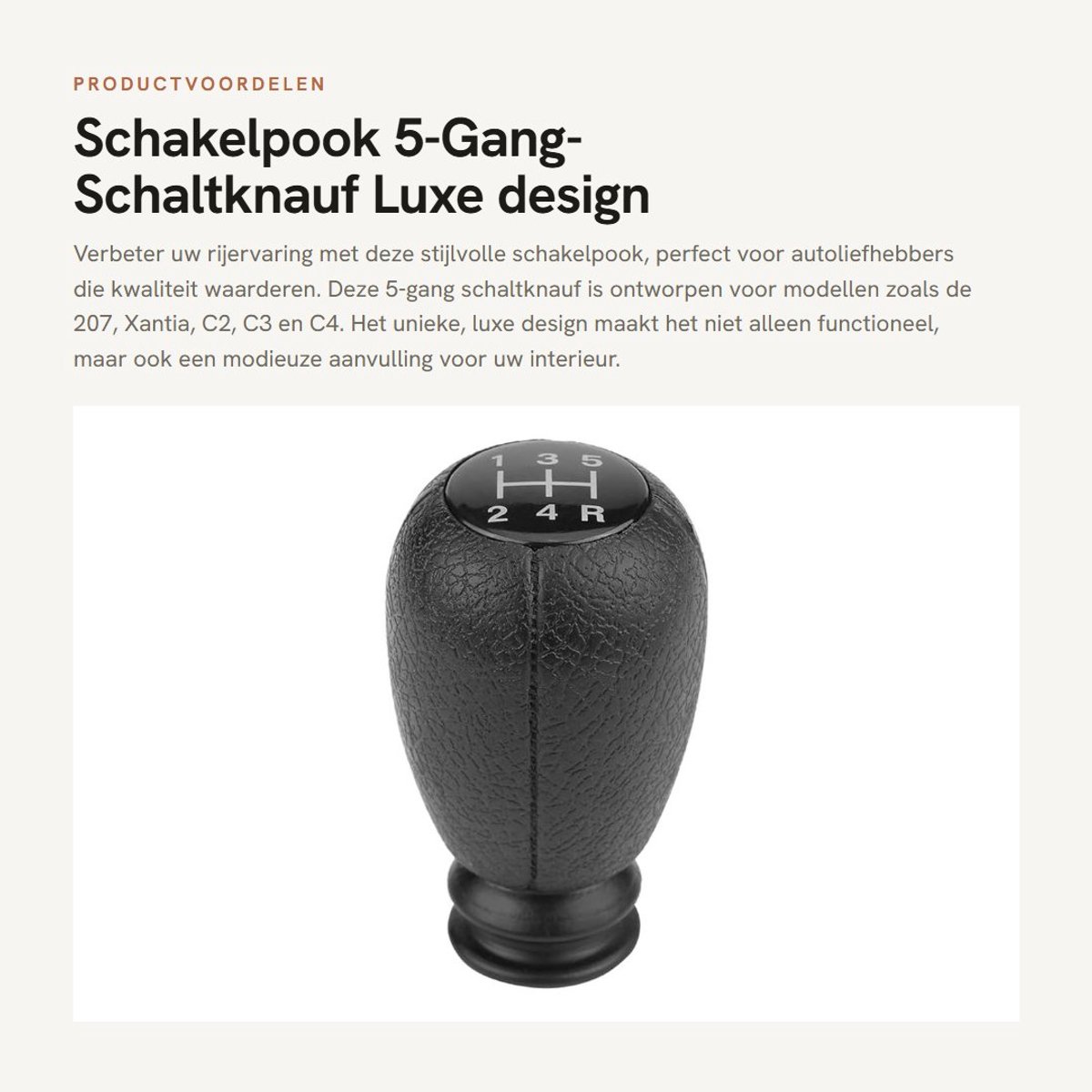 Dailygoods- Schakelpook Hoogwaardig ABS-kunststof - Pookknop Universeel - Schakelpook Auto - Ergonomisch Ontwerp - Luxe Decoratie - Geschikt voor 207/Xantia/C2/C3/C4 - Versnellingsknop