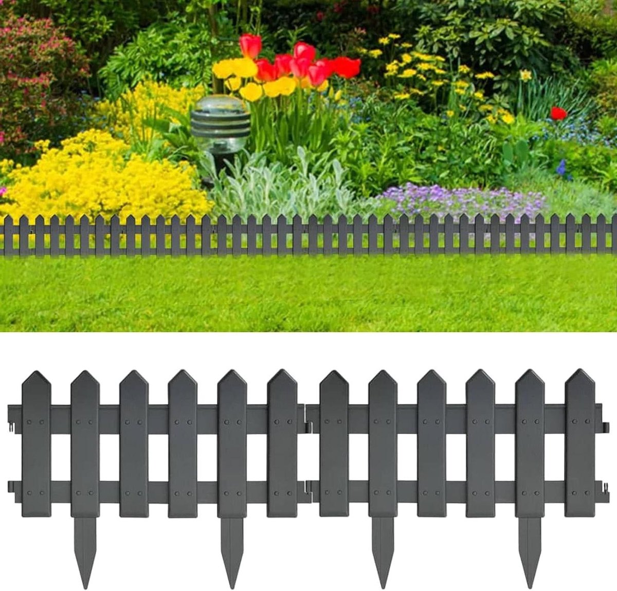 Gazonrand Tuinrand - Bloembed omheining - Tuinieren Borders Creëren - Weerbestendig Materiaal - 10 Meter Lengte - Antraciet