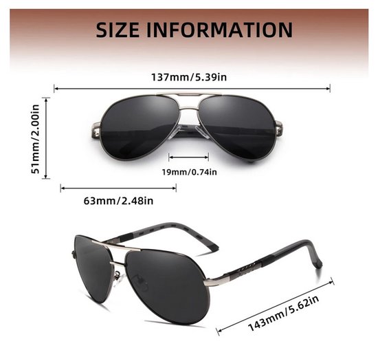 GXP Classic Aluminium Gepolariseerde Zonnebril met Coatinglens - Dames en Heren Rijbril - Pilotenbril met UV400 en polarisatie filter- Silver Gray — afbeelding 4