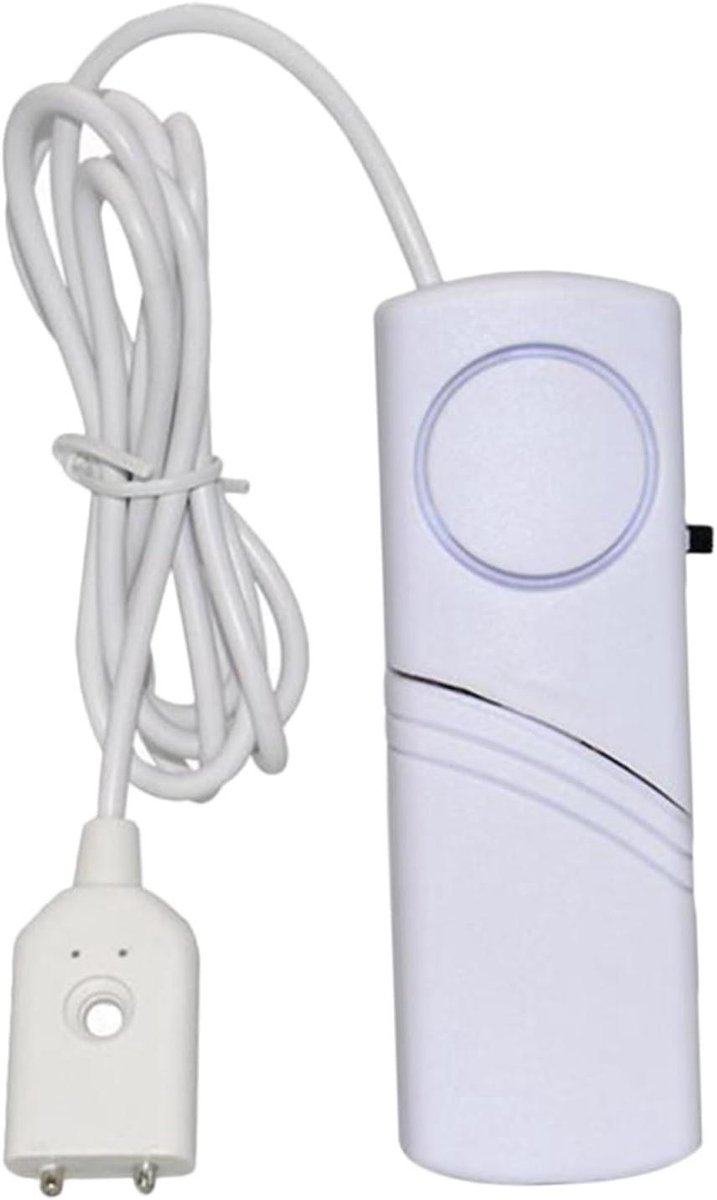 Waterlekdetector Met Alarm - Waterniveau Sensor - Voorkomen Van Overstromingen - Eenvoudige Installatie - 9x9x9 Centimeter - Wit