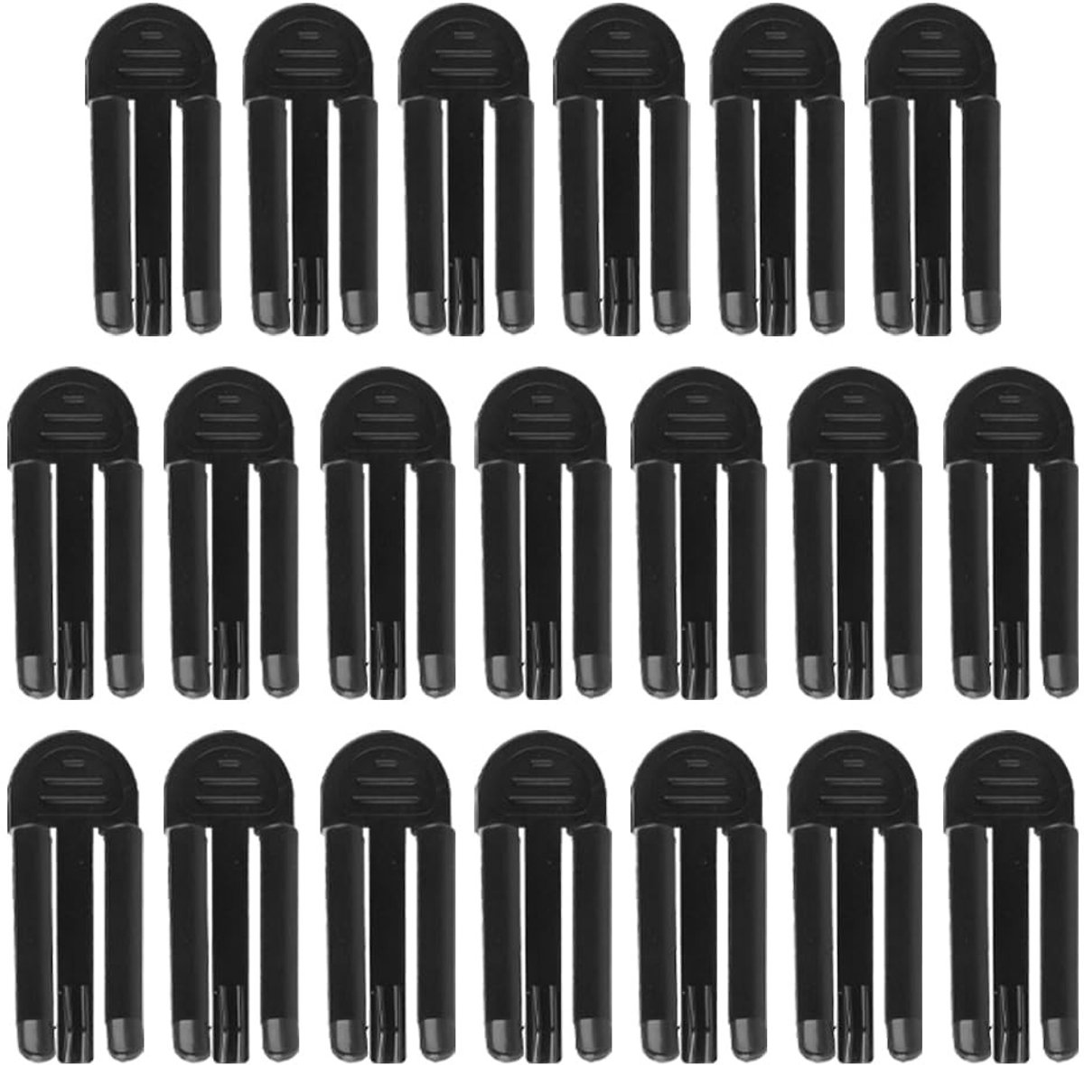 Dailygoods- Vuilniszakclips Antislipontwerp - Plastic Klemmen - 20 Stuks - Lichtgewicht - Geschikt voor Voedselzakken - Afmetingen 5,5 x 1,5 x 1 cm - Zakclips