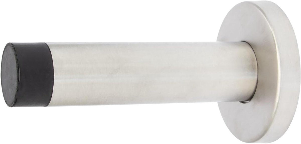 Deurstopper Muurbevestiging - Stootstop - Deuren Beschermen - Moderne Stick Design - 46 x 85 mm - Zilver Zwart