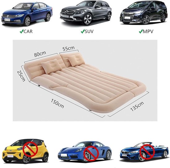 Auto Opblaasbaar Matras - Slaapmat Reis - Comfortabel Reizen - Zelfopblazend - Normale Maat - Zwart — afbeelding 3