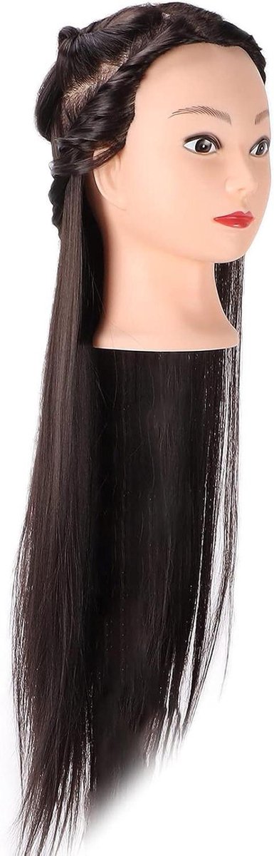 Haar Trainingshoofd - Poppen Hoofd - Kapper Training - Natuurlijke Haarlijn - 570 g - Bruin