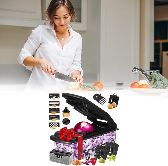 Keuken Hakker - Groente Snijder - Maaltijd Voorbereiding - 18-in-1 Functies - 334 cm Lengte - Zwart — afbeelding 5