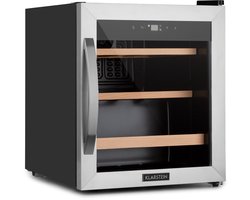 Klarstein Wijnkoeler Vinamour 12 Uno Wijnkoelkast 46L 12 Flessen - Wijnklimaatkast Flessenkoelkast - voor Wijnliefhebber voor Horeca - LED UV-Bescherming - Wijnkast - Wine Cooler - Wine Fridge