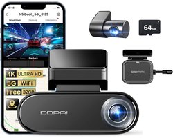 Dashcam met Radar voor Auto met Camera Voor en Achter – 4K Beeld – GPS – Continue Opname – DDPAI N5 DUAL
