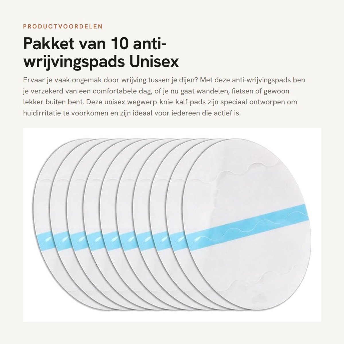 Dailygoods- Anti-wrijvingspads Pakket van 10 - Wegwerp Knie/Kalf Pads - Unisex Schuurpads - Buiten Gebruik - Comfortabele Bescherming