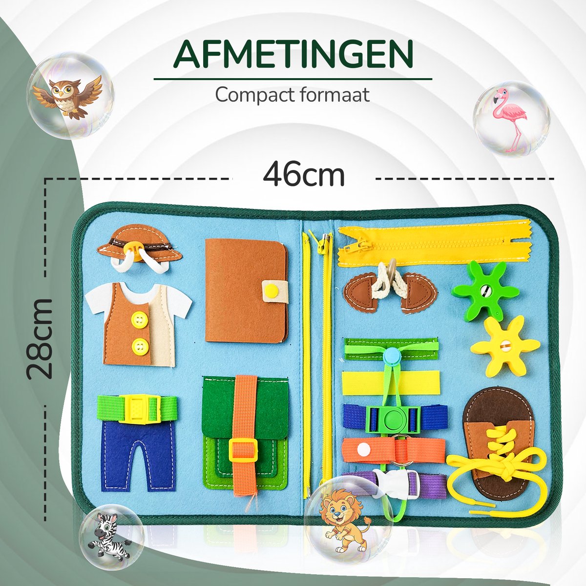 GoodsFrom® Busy Board - Montessori speelgoed - Activiteitenbord - Sensorisch speelgoed - Educatief speelgoed - Montessori activiteitenboek - Nederlands — afbeelding 4