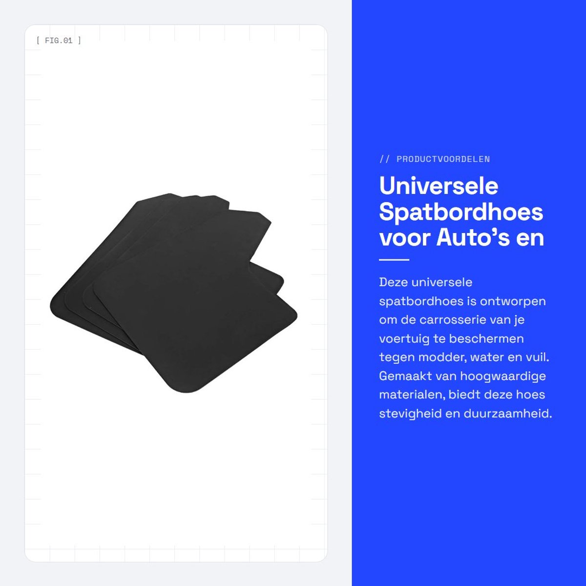 Dailygoods- Spatbordhoes Universele Pasvorm - Duurzaam - Corrosiebestendig - Stevig - Bescherming Carrosserie - Eenvoudige Installatie - Modderscherm