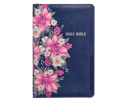 KJV Bible Deluxe Gift (Faux Leather, Blue Floral Printed W/Zipper)