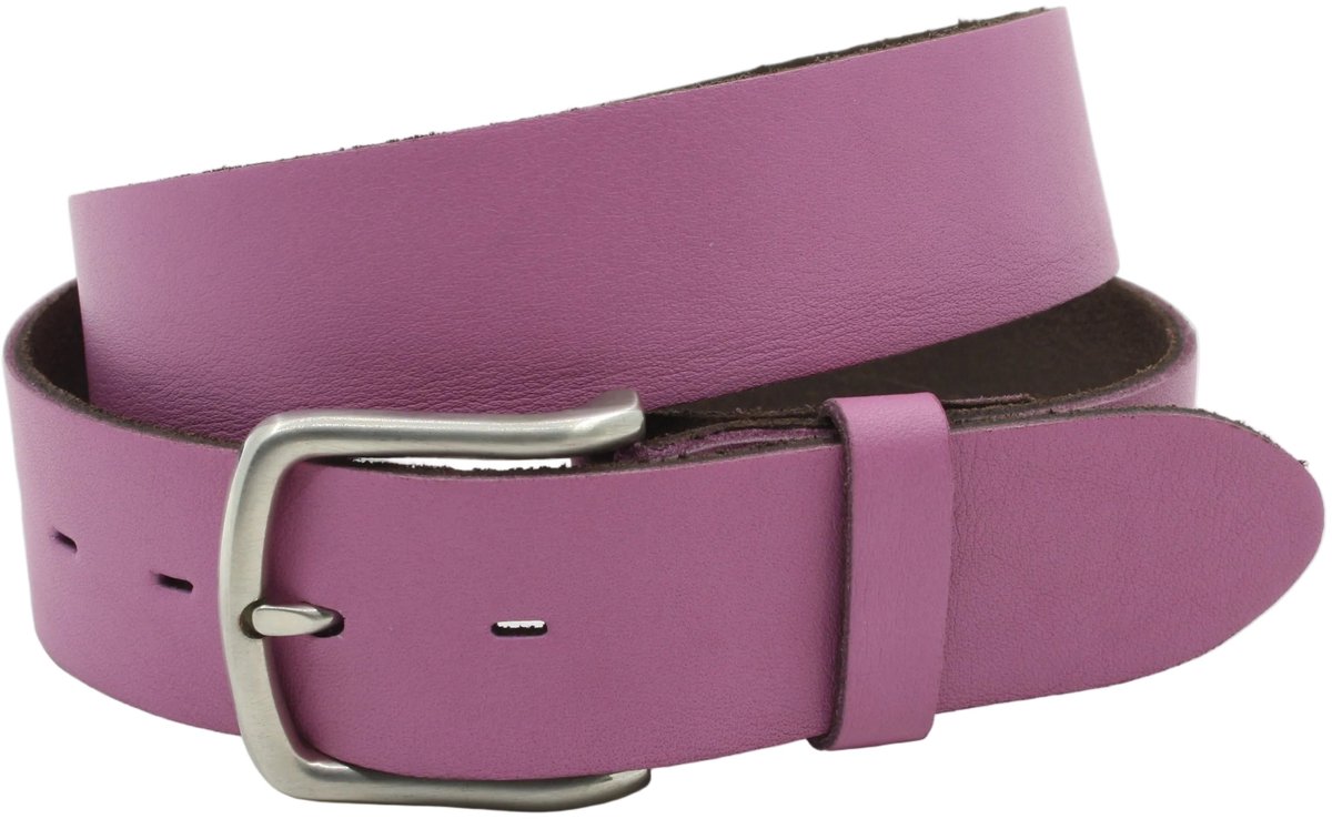 Dames riem multi color - Basic leren riem 4cm met zilver-zwarte gesp - Leer - Basic riem - Fashion statement - Maat 105