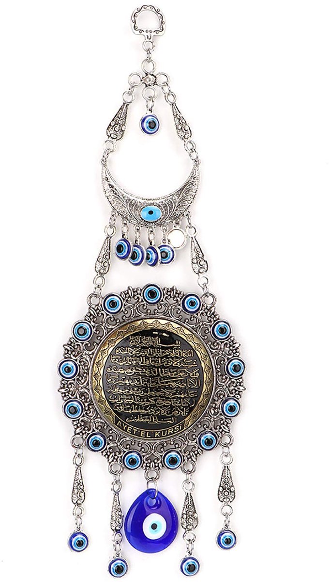 Dailygoods- Beschermingsamulet Blauw - Boze Oog Hanger - Turquoise Evil Oog - Geluk Amulet - Wanddecoratie - Duurzaam Glas