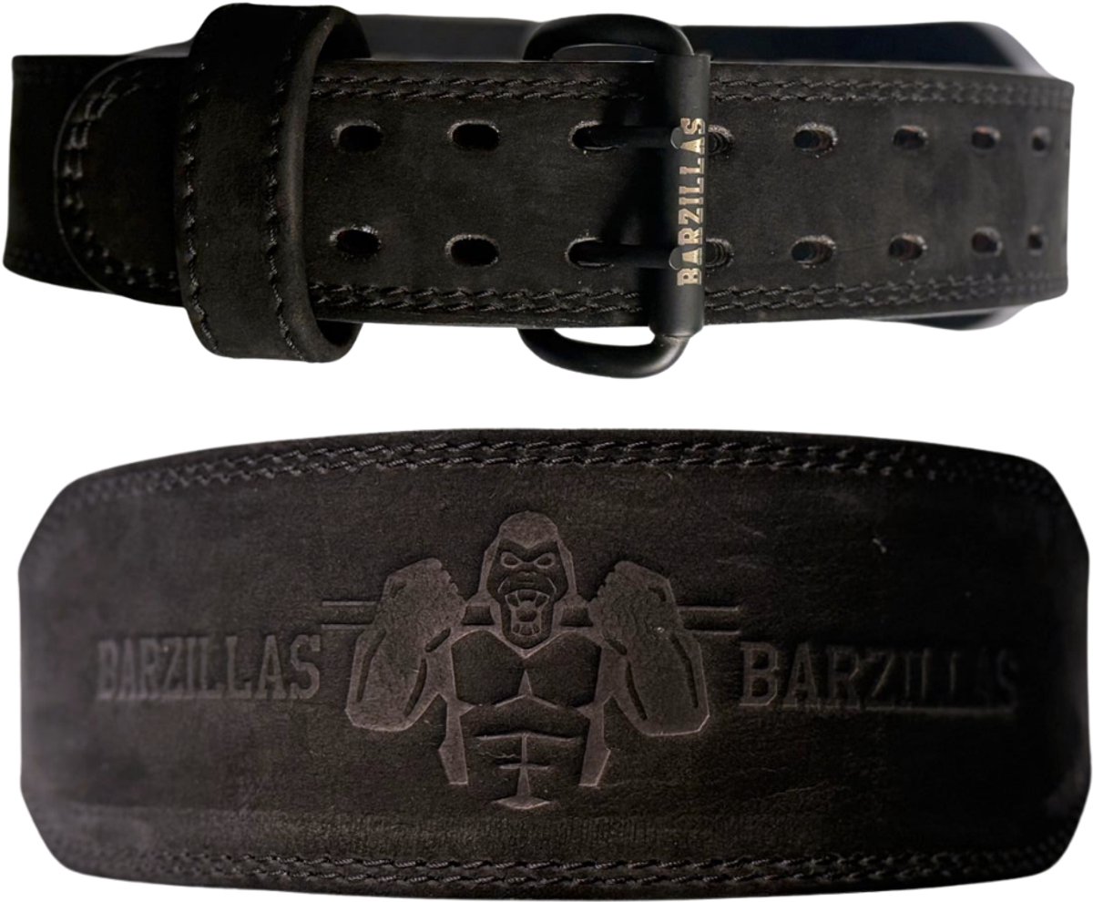 Barzillas Weightlifting Belt Zwart - Premium Suède - Gespsluiting – Fitness Riem voor Squat, Deadlift & Press – Heavy Support - M