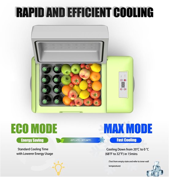 Elektrische Compressor Koelbox 22 Liter - Draagbare Koelkast voor Auto, Camper en Camping - 12V/24V/230V - Koelt tot -20°C - Met Digitaal Display — afbeelding 2