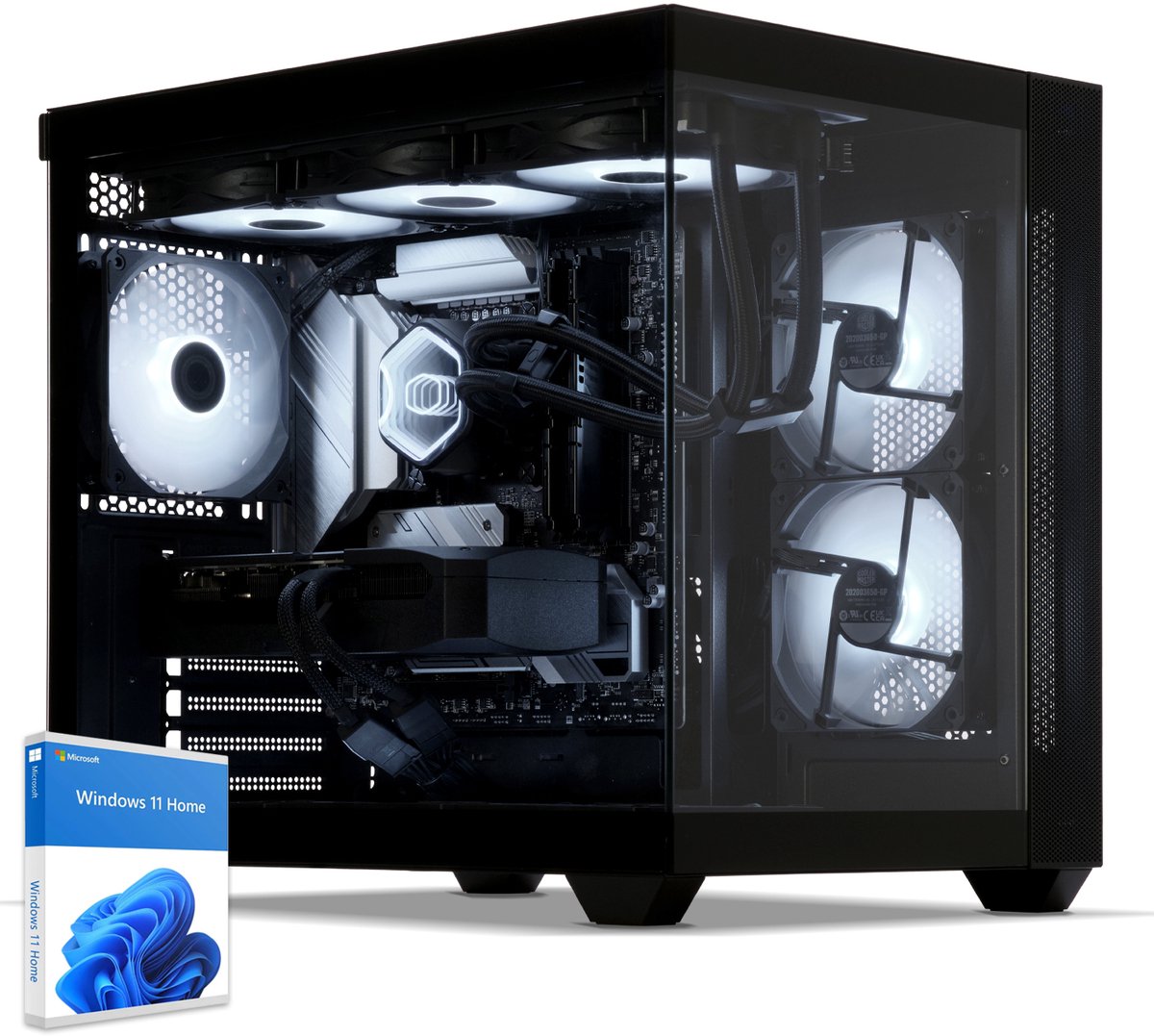 Sedatech Waterkoeling Pro Gaming PC Aquarium • AMD Ryzen 5 5500 6x 3.6GHz • Geforce RTX5070 • 16Gb RAM • 1Tb SSD M.2 • WiFi, USB C • Windows 11 • Desktop computer