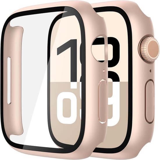 Protection d'écran - Coque Or rose Compatible avec Apple Watch Series 10 & Series 11 - 46mm Coque de protection rigide Full Cover