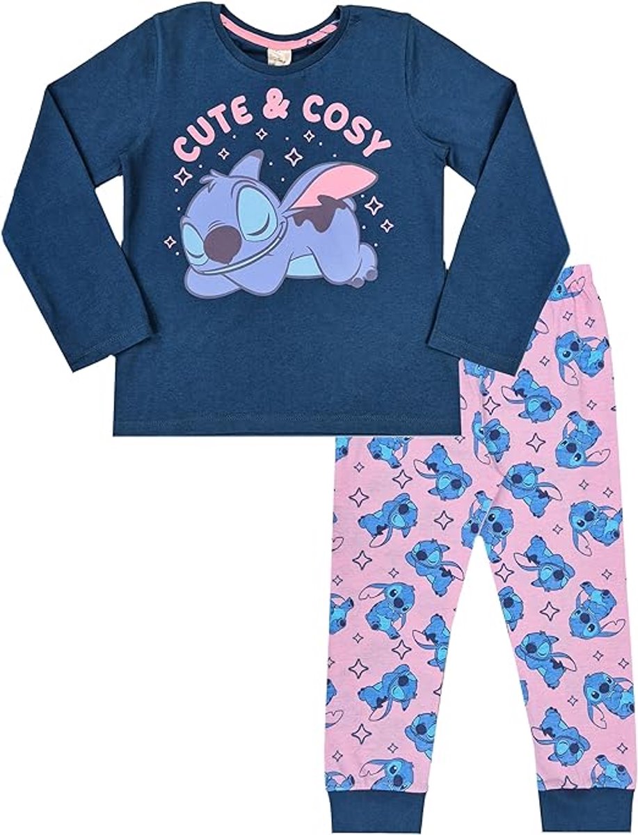 Disney Lilo en Stitch Pyjama - Cute & Cosy - Meisjespyjama blauw