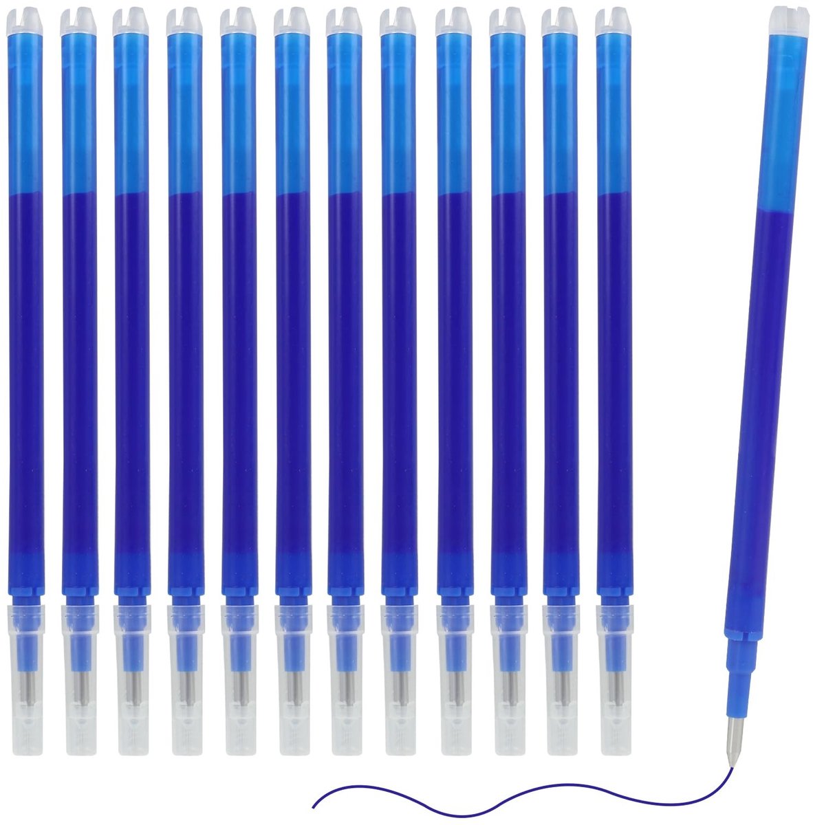 Dailygoods- Vulpen Vullingen Set van 12 - Compatibel met Pilot Frixion - Uitwisbare Inkt - Sneldrogend - Schrijflengte 400 m - Vloeibare Inkt - Inktvulling