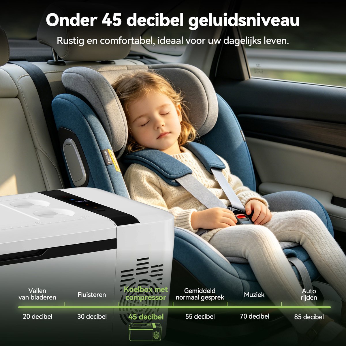 Puluomis Compressor Koelbox Elektrisch 12V en 230 volt - Camping Koelkast - Auto - Koeling en verwarming - 16L - Frigobox - Wit – foto 6