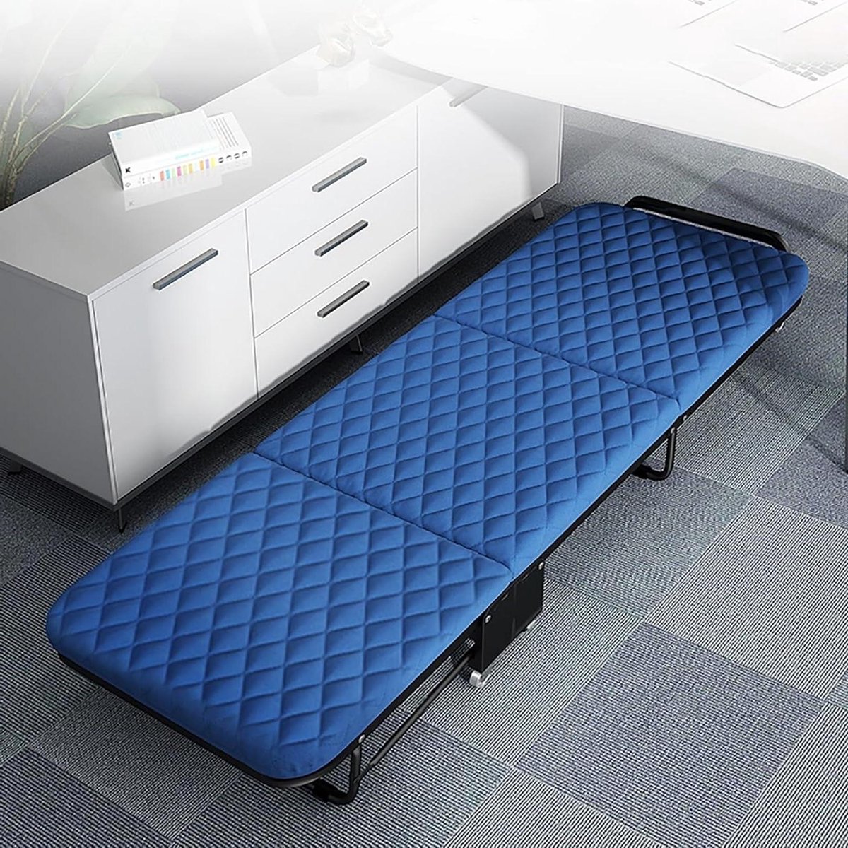 Opvouwbaar Bed - Gastenbed Logeerbed - Comfortabel Slapen - Inclusief Matras - 180x55cm - Blauw