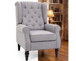 Fauteuil - Relaxzetel - Relaxstoel - Relaxfauteuil - Stoel - Met armleuning - Voor één Persoon - Grijs
