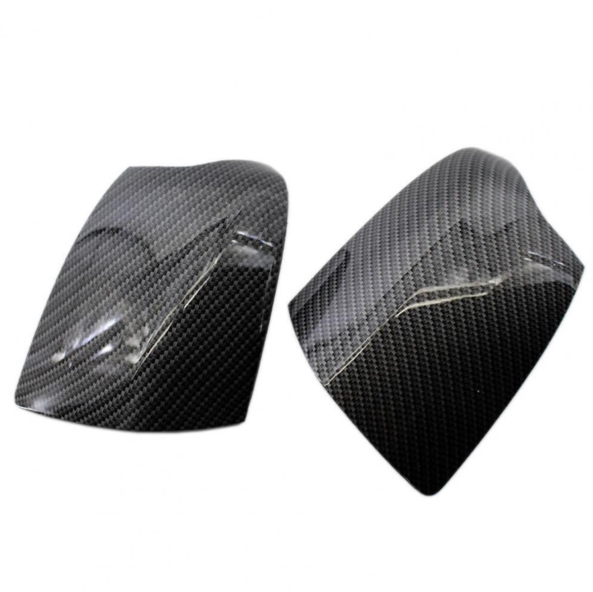 Dailygoods- Autospiegelschalen 2 Stuks - Koolstofvezel/Glanzend Zwart - Compatibel met Ford Focus 2005-2008 - ABS Materiaal - Onderdeelnummer FD4247424/FD4247423 - Spiegelbehuizing