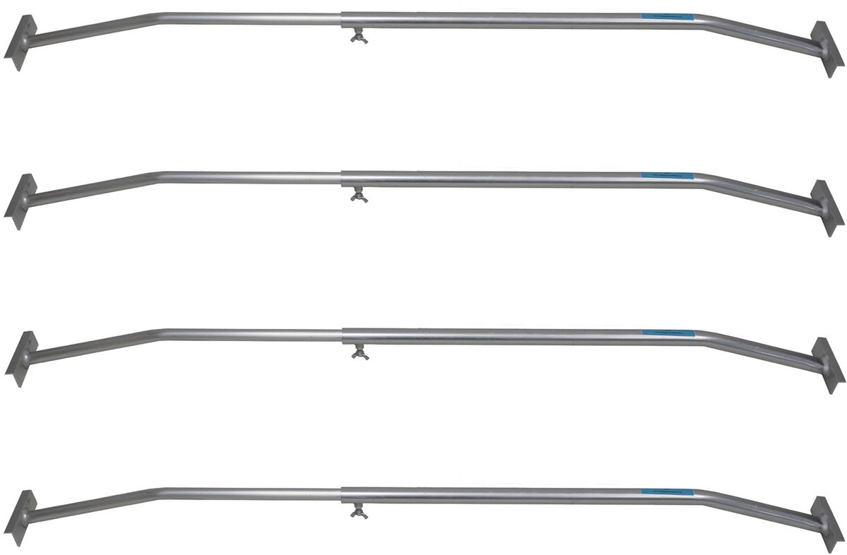 TRUTZHOLM Aluminium XL Huifbeugels Set van 4 - Verstelbaar 132-210cm - Universele Dekzeilsteun Grote Aanhanger Plateauwagen