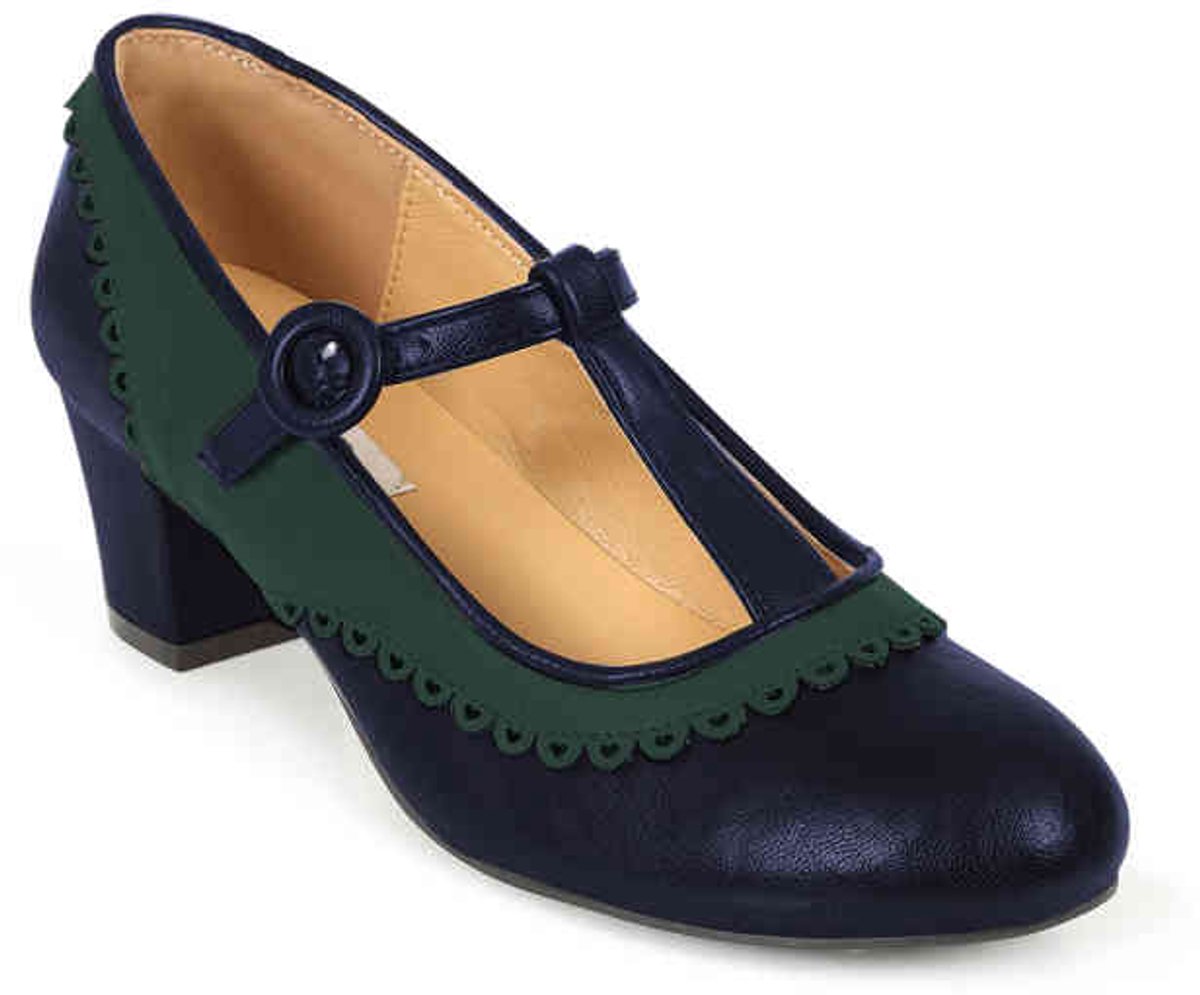 Banned - Vintage Voyager Pumps - 40 Shoes - Blauw/Groen