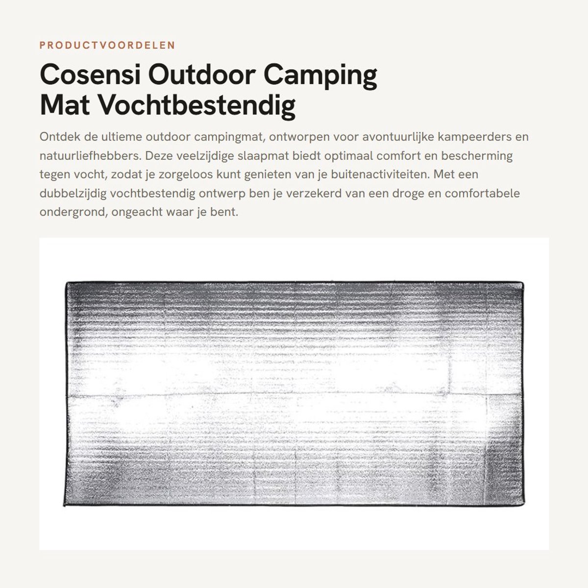 Dailygoods- Campingmat Dubbelzijdig Vochtbestendig - Opvouwbaar - Lichtgewicht - Draagtas - Perfect voor Kamperen/Picknicken - Bescherming tegen Vochtig Gras - Slaapmatje