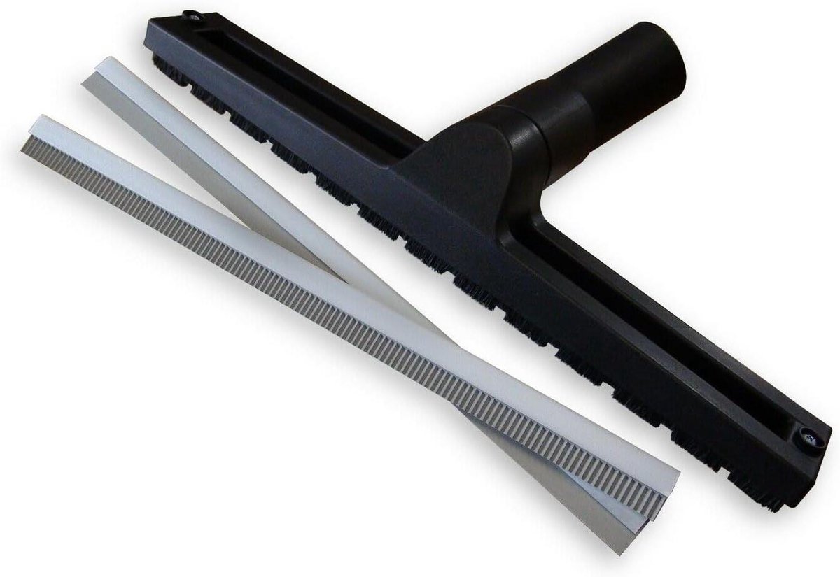 Vloermondstuk Harde Vloer - Borstelmondstuk Stofzuiger - Stofzuigen Huis - Met Rubberen Strips - 30 cm Breed - Zwart