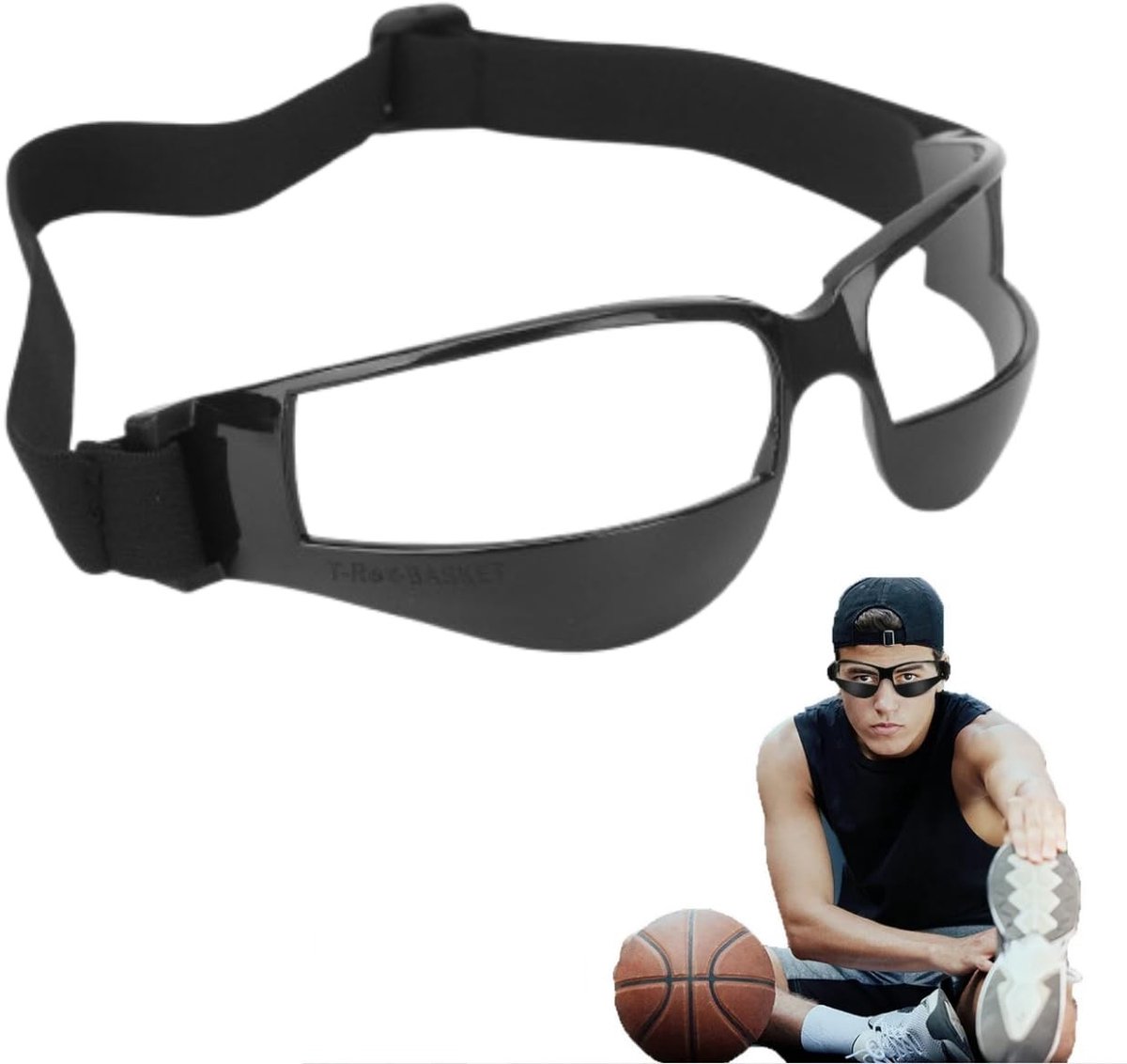 Dailygoods- Dribbelbril Verstelbaar - Sportbril - Trainingsbril - Basketbal/Voetbal - Antiboog - Oogbescherming - Basketbalbril