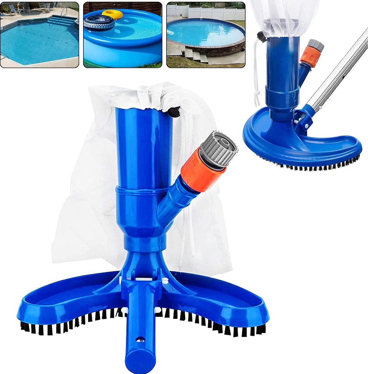 Zwembadstofzuiger - Reinigingsset Voor Zwembadstofzuigerkoppen - Handstofzuiger Voor Zwembaden - Voor Jacuzzi/Zwembad