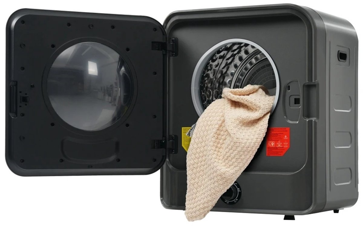 Innovastore Wandmodel mini wasdroger - Wasdroger - Afzuigdroger - Meervoudig filtersysteem - 5 wasprogramma's - 830W - RVS - Zwart